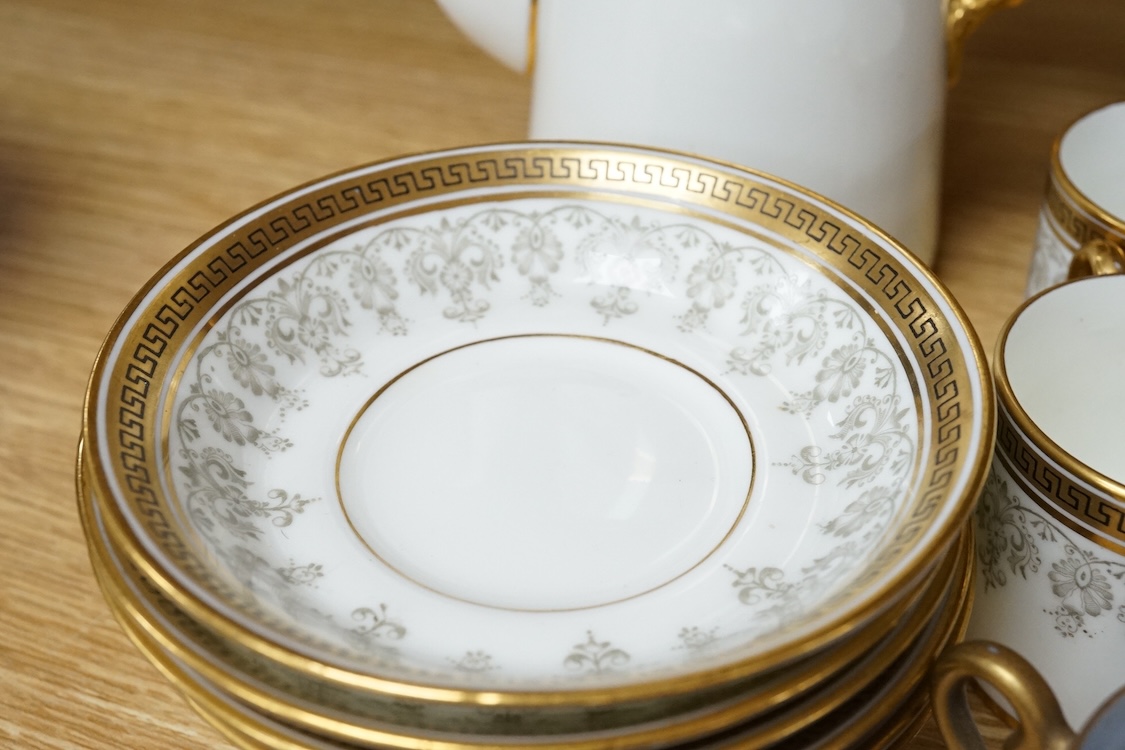 A Cauldon coffee set and a Japanese part set, tallest 18.5cm